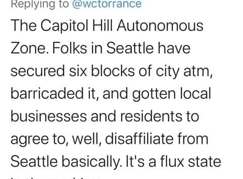Заявление Антифа об Автономной Зоне Свободного Капитолия в Сиэтле
