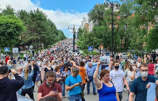 Акции протеста в поддержку хабаровчан